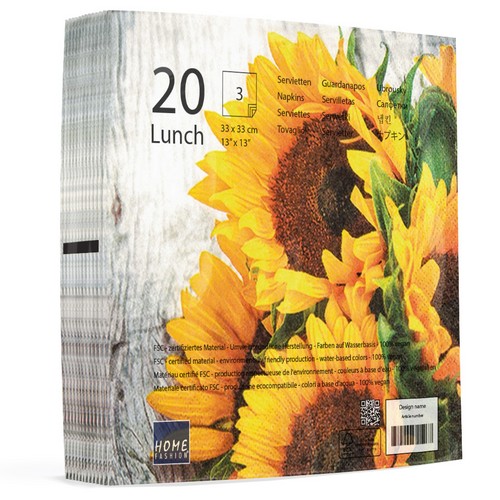 20 Servietten Clara - Sonnenblumenbund 33x33cm