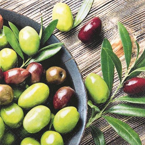 20 Servietten Pure Olives - Frische Oliven 33x33cm