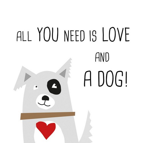 20 Servietten Love and Dog - Liebe und Hunde 33x33cm