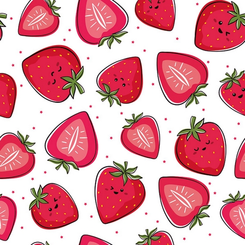20 Servietten Adorable Strawberries - Lustiges Erdbeermotiv 33x33cm