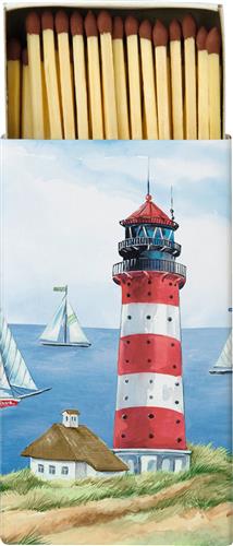 Kaminhölzer 45er Box Seelust - Leuchtturm überragt das Meer 11x6,3cm