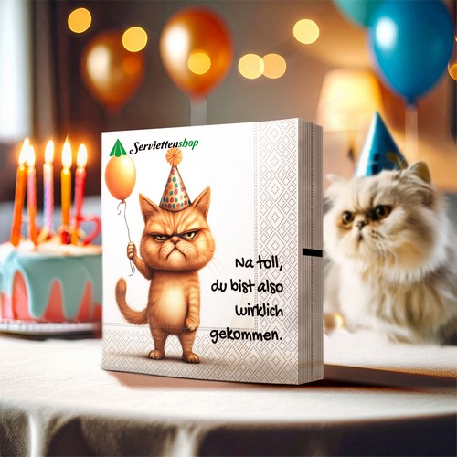 20 Servietten Happy Cat - Party-Katze 33x33cm
