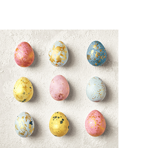 20 kleine Cocktailservietten Dreamy eggs - Marmorierte Eier 25x25cm