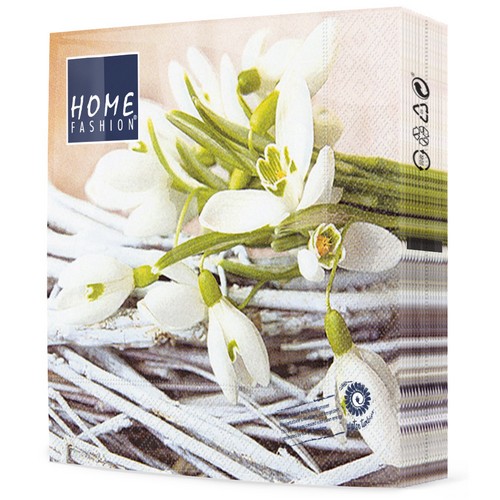 20 Servietten Snowdrops - Schneeglöckchen 33x33cm