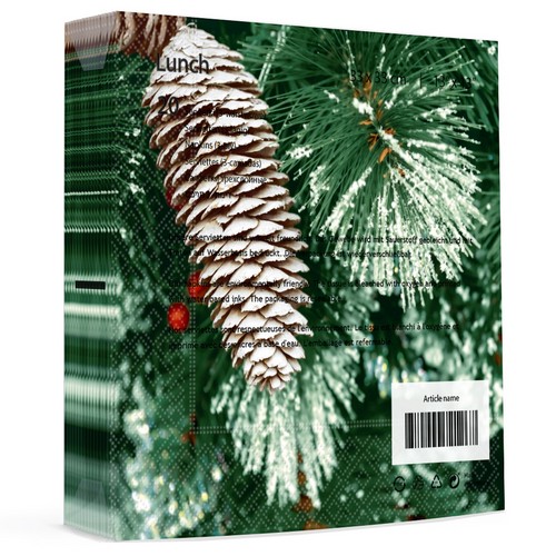 20 Servietten Lone Cone - Einzelner Zapfen an Zweige 33x33cm