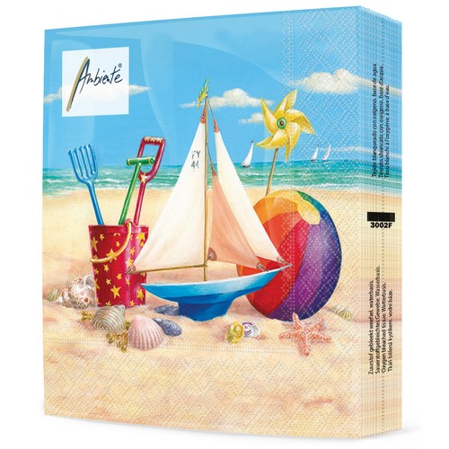 20 Servietten Beach Toys - Strandspielzeug 33x33cm