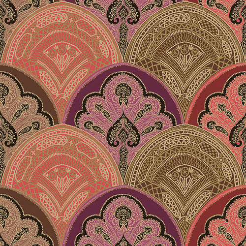 20 Servietten Mira red - Indische Fächer 33x33cm