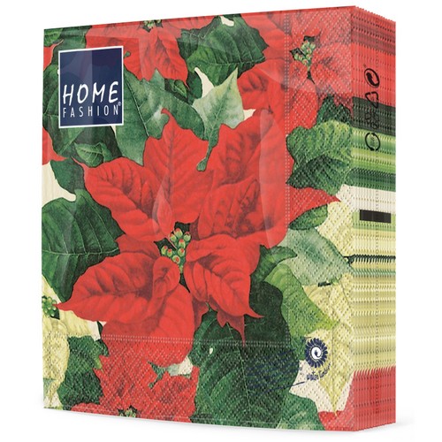 RP 20 Servietten Euphorbia pulcherrima - strahlender Weihnachtsstern 33x33cm