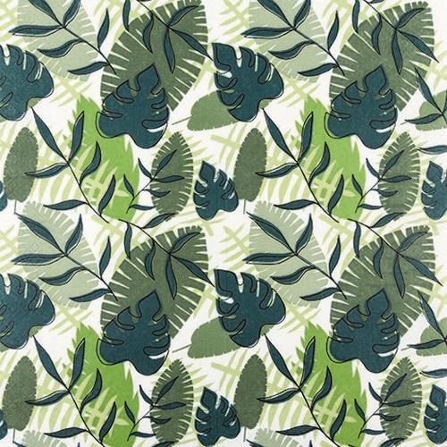 20 Servietten Tropical Leaves - Tropische Blätter überall 33x33cm