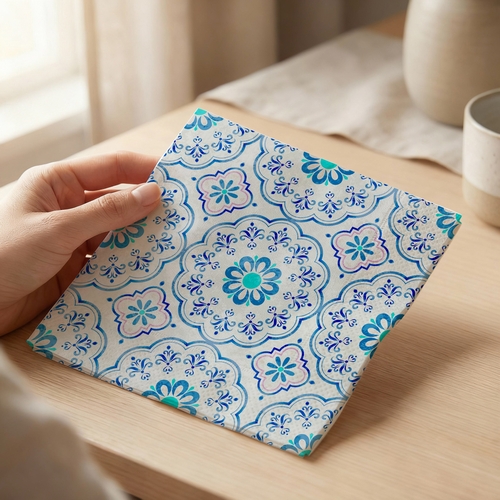 20 Servietten Boho mosaic - Mosaik-Muster blau 33x33cm