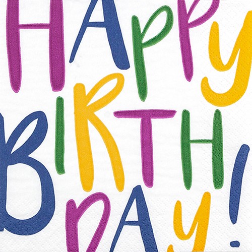 20 Servietten Happy Birthday! dusty - Happy Birthday dunkel 33x33cm