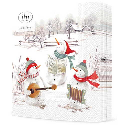20 Servietten Musical Snowmen - Band aus Schneemänner 33x33cm