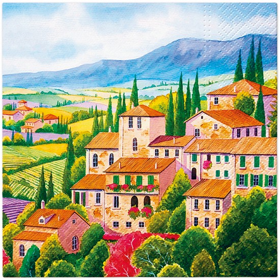 20 Servietten Italian Countryside - Italienische Kleinstadt 33x33cm