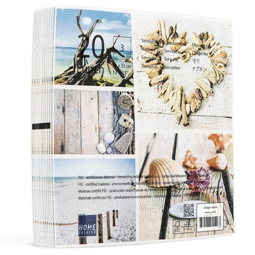20 Servietten Maritim Still Life - Collage vom Strandbesuch 33x33cm