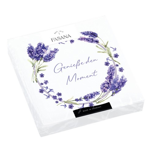 20 Servietten Wreath Moment - Genieße den Moment im Lavendelkranz 33x33cm