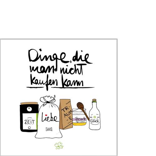 20 kleine Cocktailservietten Dinge - die man nicht kaufen kann 25x25cm