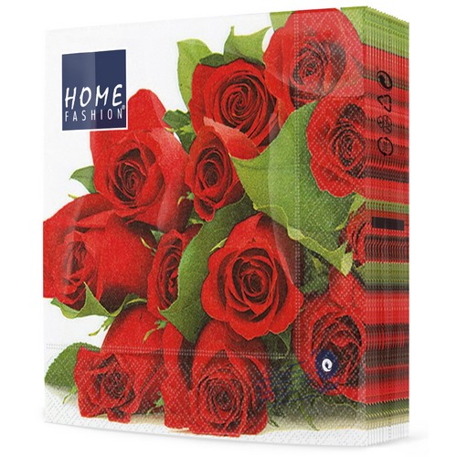 20 Servietten Bunch of Roses - Unzählige rote Rosen 33x33cm