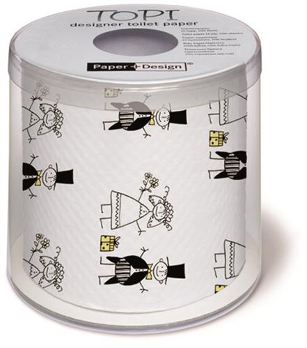 Toilettenpapier Rolle bedruckt Just married - Hochzeitspaar