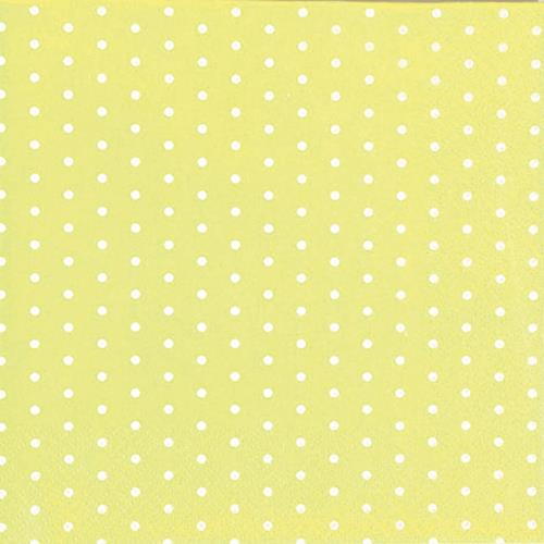 20 Servietten Mini Dots yellow/white - Mini-Punkte gelb/weiß 33x33cm