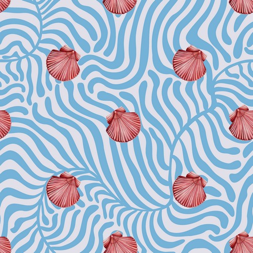 20 Servietten Coral Cove - Ranken und Muscheln 33x33cm