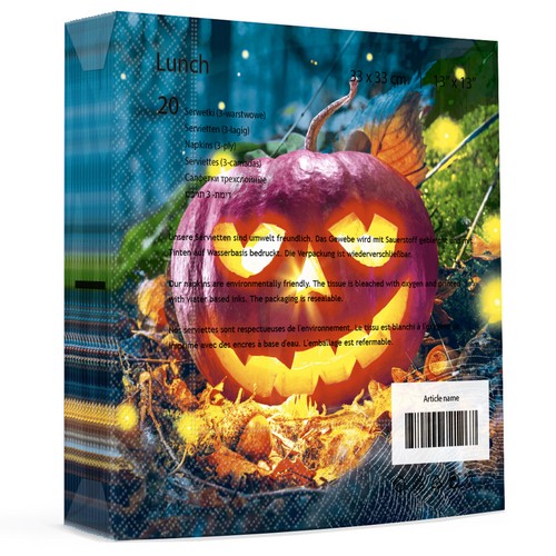 20 Servietten Pumpkin Night - Halloween-Kürbis bei Nacht 33x33cm
