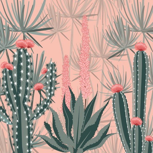 20 Servietten Cacti Dunes - Kakteen aus der Natur 33x33cm