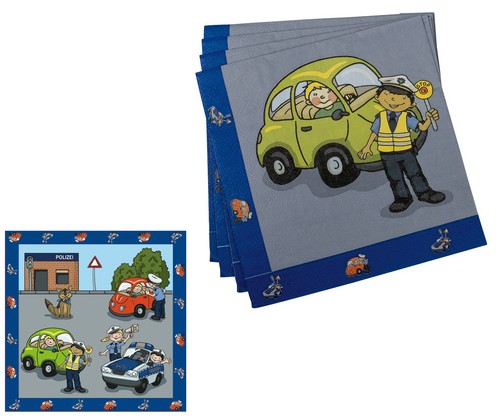 20 Servietten Polizei 33x33cm