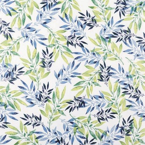 20 Servietten Watercolour Leafs green - Blätter auf Wasserfarben grün 33x33cm