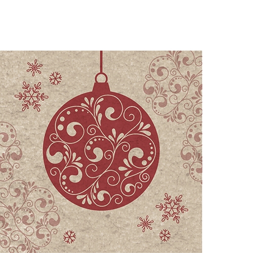 20 kleine Cocktailservietten aus Recycling-Papier Baubles - Kugeln mit Ornamente 25x25cm