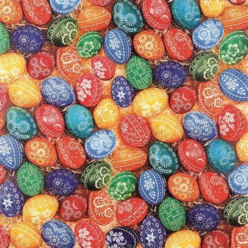20 Servietten Hand Crafted Eggs - Viele handbemalte Eier 33x33cm