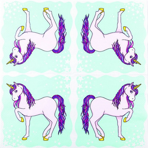 20 Servietten Unicorn - Rosa Einhorn 33x33cm