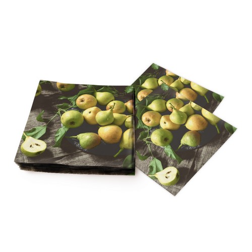20 Servietten Rustic Pears - Rustikale Birnen 33x33cm