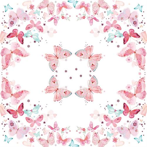 20 Servietten Lovely Butterflies - Reizende Schmetterlinge 33x33cm