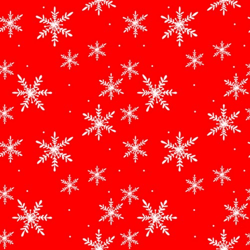 20 Servietten Snöflingör red - Weiße Schneekristalle auf rot 33x33cm