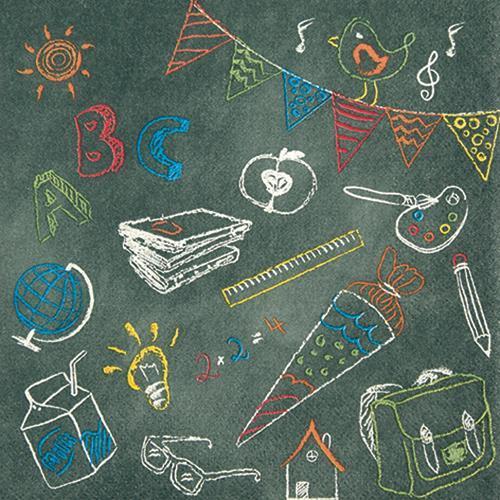 Servietten Blackboard ABC