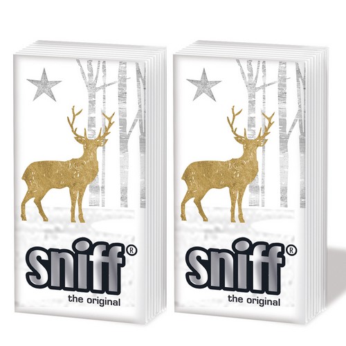 2x 10 Taschentücher Mystic Deer - Hirsch-Silhouette gold