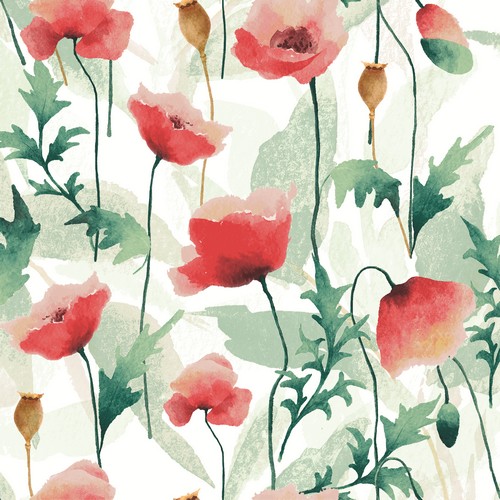 20 Servietten Poppies delight - Kunstvolle Mohnblumen 33x33cm