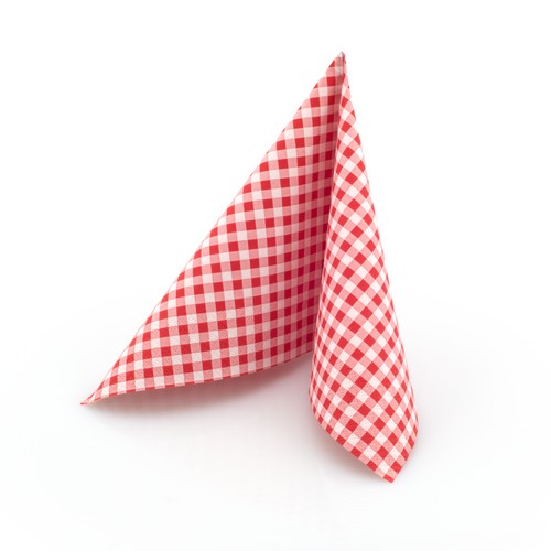 20 Servietten Karo rot 33x33cm