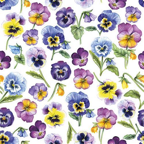 20 Servietten Pansy all over - Bezaubernde Stiefmütterchen 33x33cm
