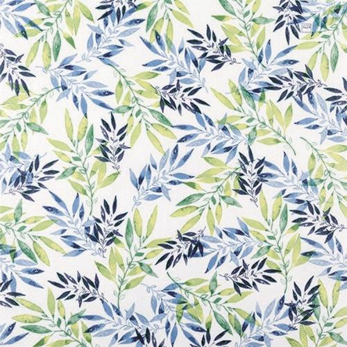 20 Servietten Watercolour Leafs green - Blätter auf Wasserfarben grün 33x33cm