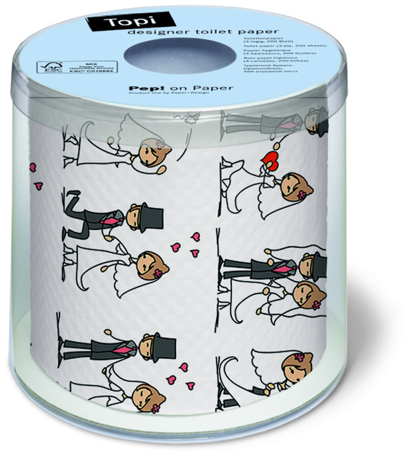 Toilettenpapier Rolle bedruckt Wedding Day - Hochzeitstag