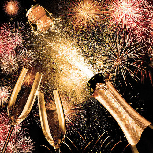 20 Servietten Popping Cork - Korken knallen 33x33cm