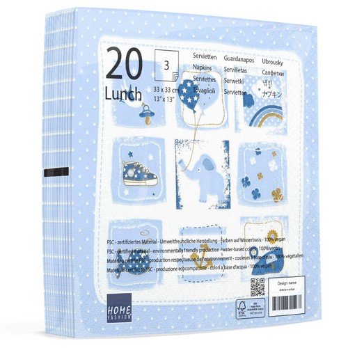 RP 20 Servietten Little One blue - Baby Momente blau 33x33cm
