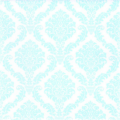 12 Airlaid Servietten Elegant light blue - Muster hellblau 40x40cm