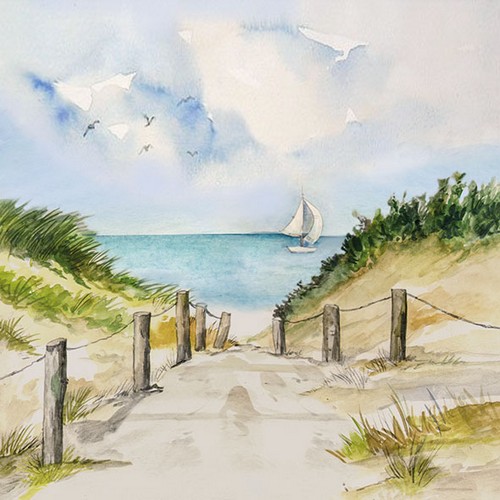 20 Servietten Dune Path - Weg zum Meer 33x33cm