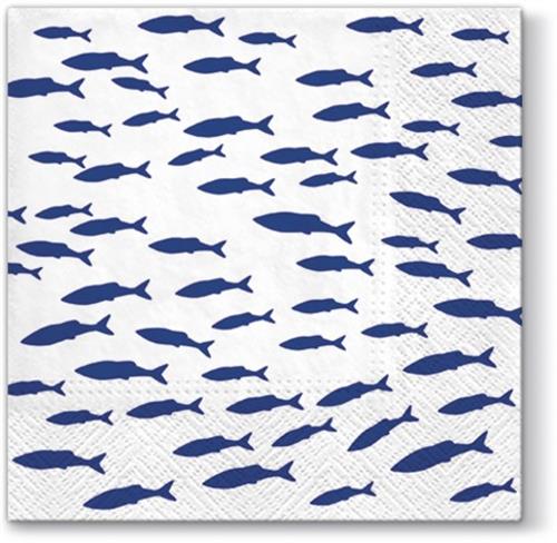 20 Servietten Shoal - Fischschwarm 33x33cm