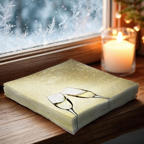 20 kleine Cocktailservietten Toast of joy - Anstoßen auf gold 25x25cm