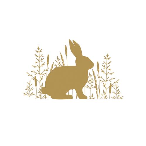 20 Servietten Pure Easter gold - Ostersilhouette gold 33x33cm