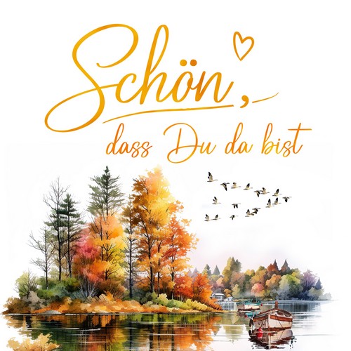 20 Servietten Schön and Autumn Lake - Schön am Herbstsee 33x33cm