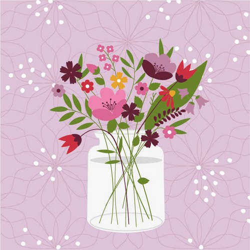 20 Servietten Charming Vase - Liebevolle Blumenvase 33x33cm